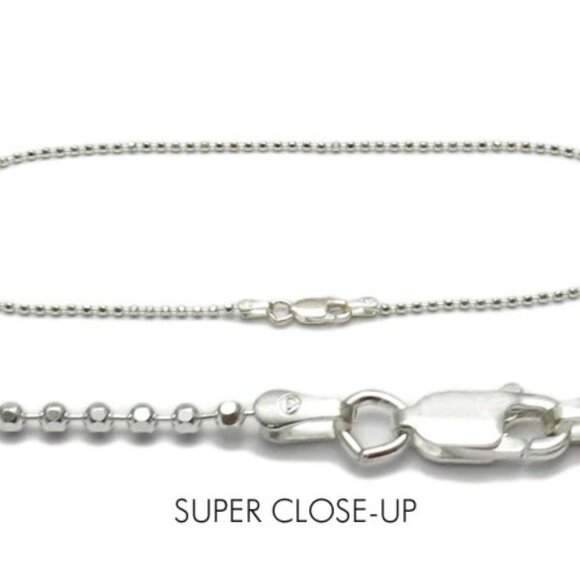 CLASSIC STERLING SILVER BEAD ANKLET. AVAILABLE IN 3 LENGTHS. - Picture 1 of 2